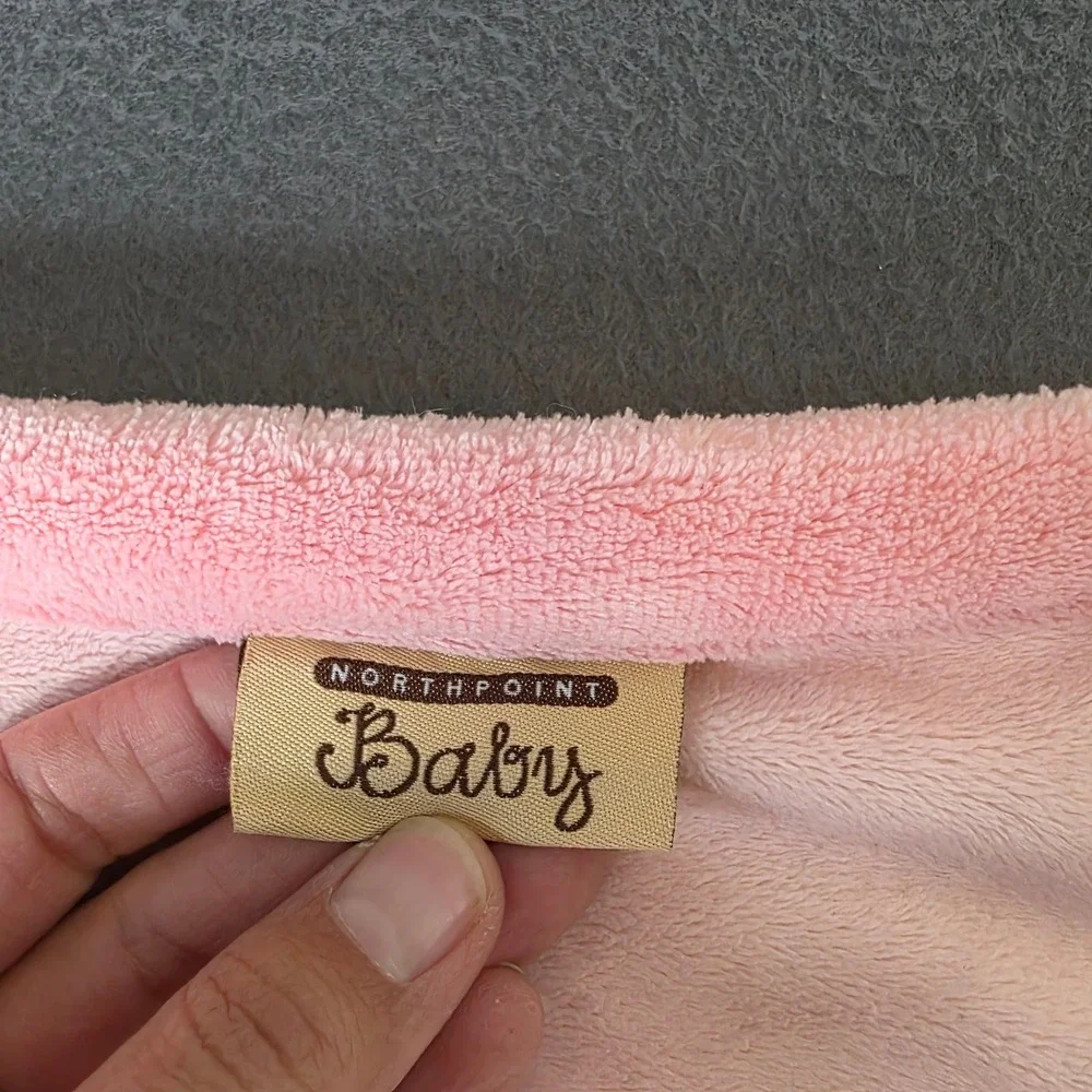 Northpoint Baby Striped Plush Blanket Pink Blue Yellow Green 30x36 *